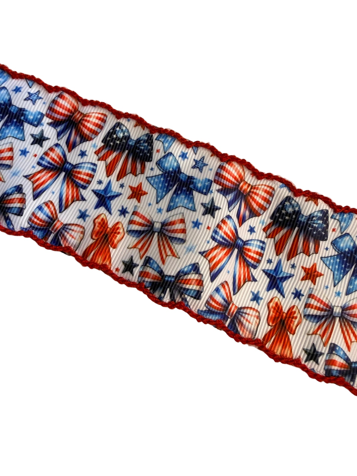 Patriotic Bows Moon Stitch Ribbon