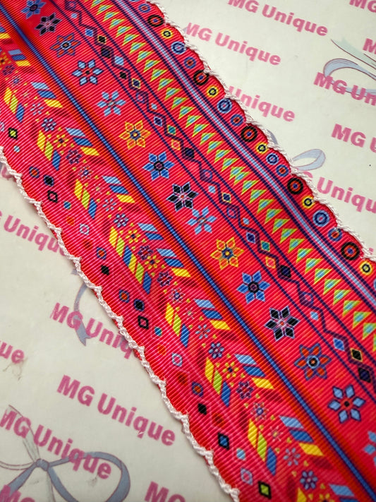 Floral Rebozo Moon Stitch 3”