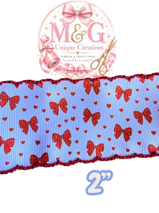 Red Bows & Hearts Moonstitch