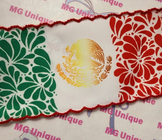 Bandera Mexicana Moon Stitch 3”