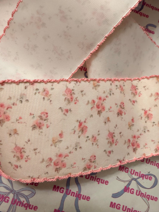 Lt. Pink Tone Floral Moon Stitch 3”