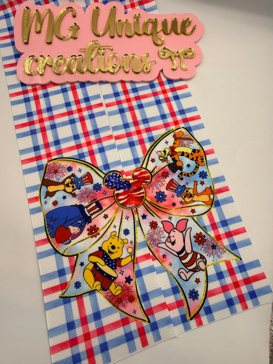 Pooh Bear Patriotic 3”