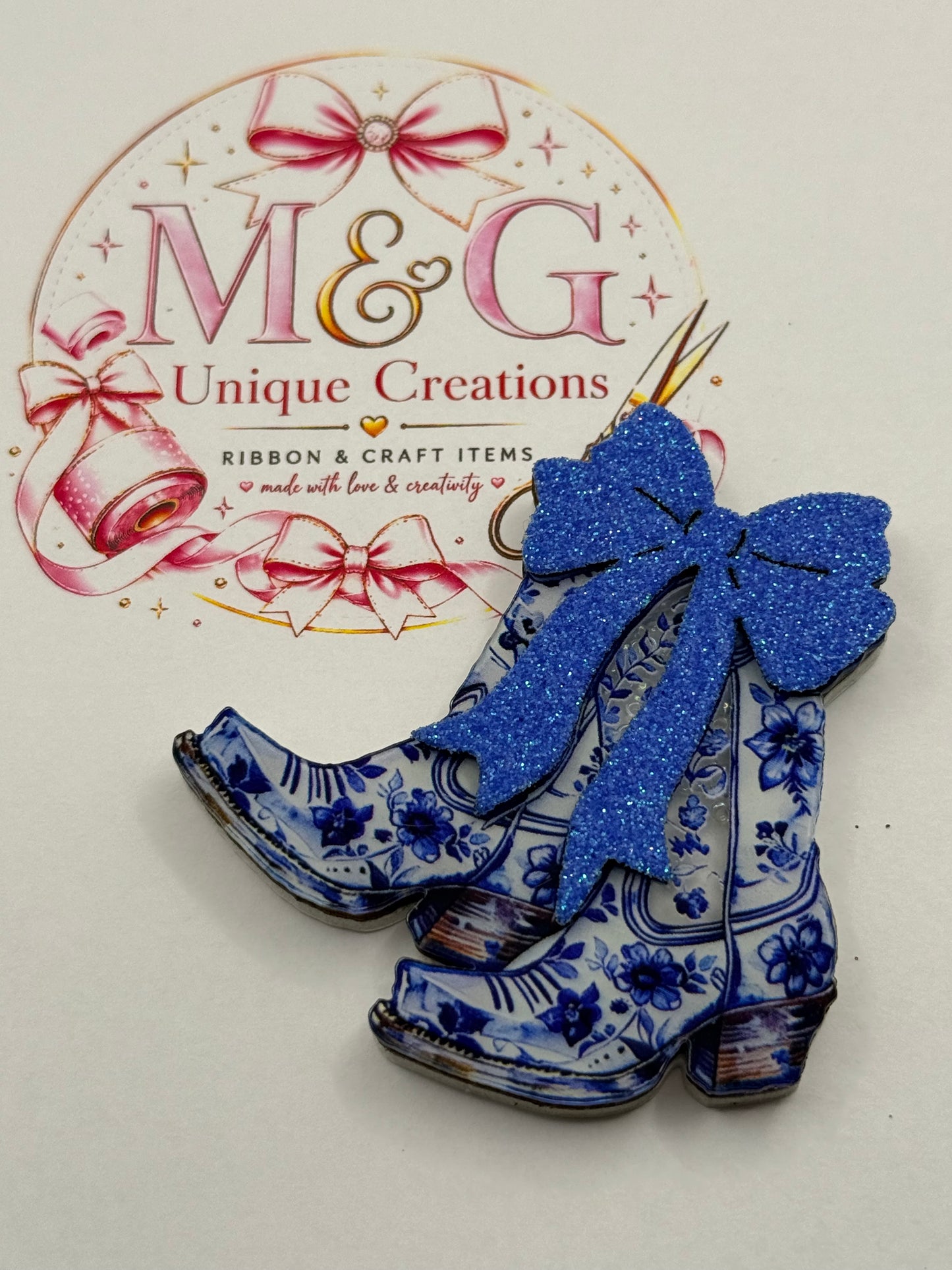 Blue Floral Boots Shaker