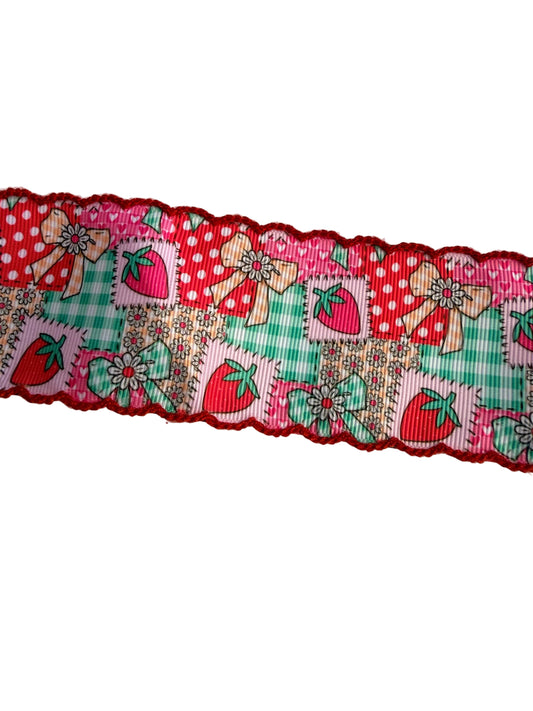 Strawberry & Patches Moon Stitch Ribbon