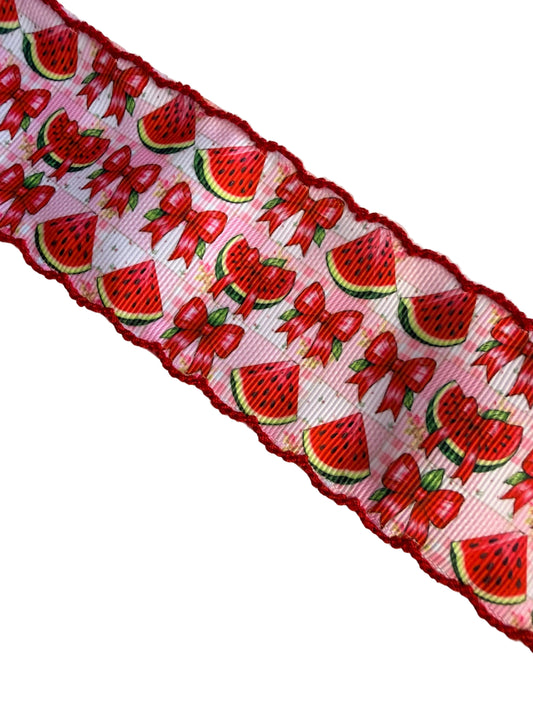 Watermelon & Bows Moon Stitch