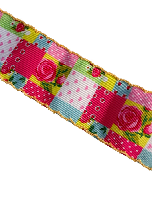 Roses Patched Moon Stitch Ribbon