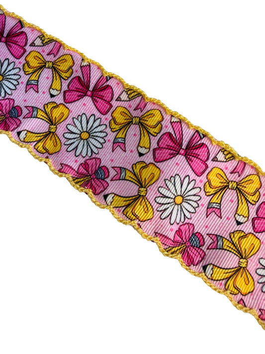 Pencil Bow Moon Stitch Ribbon