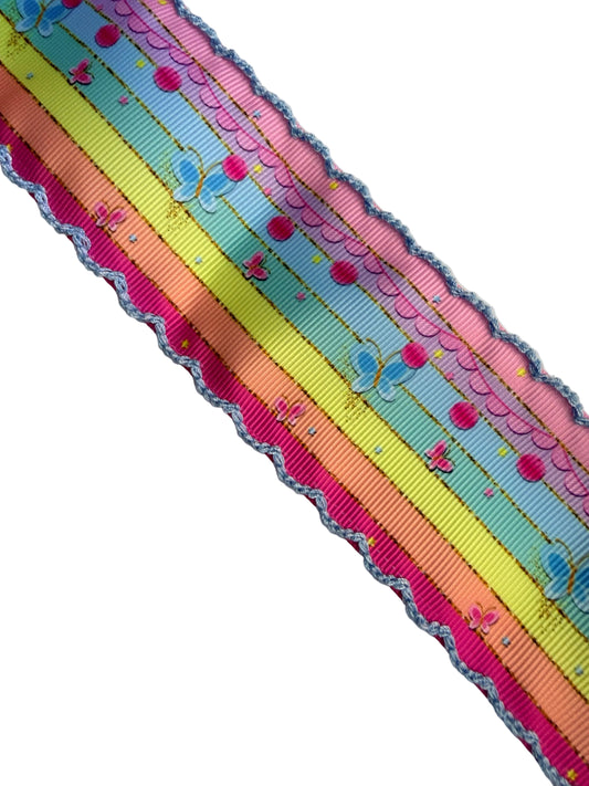 Colorful Butterfly Moon Stitch Ribbon