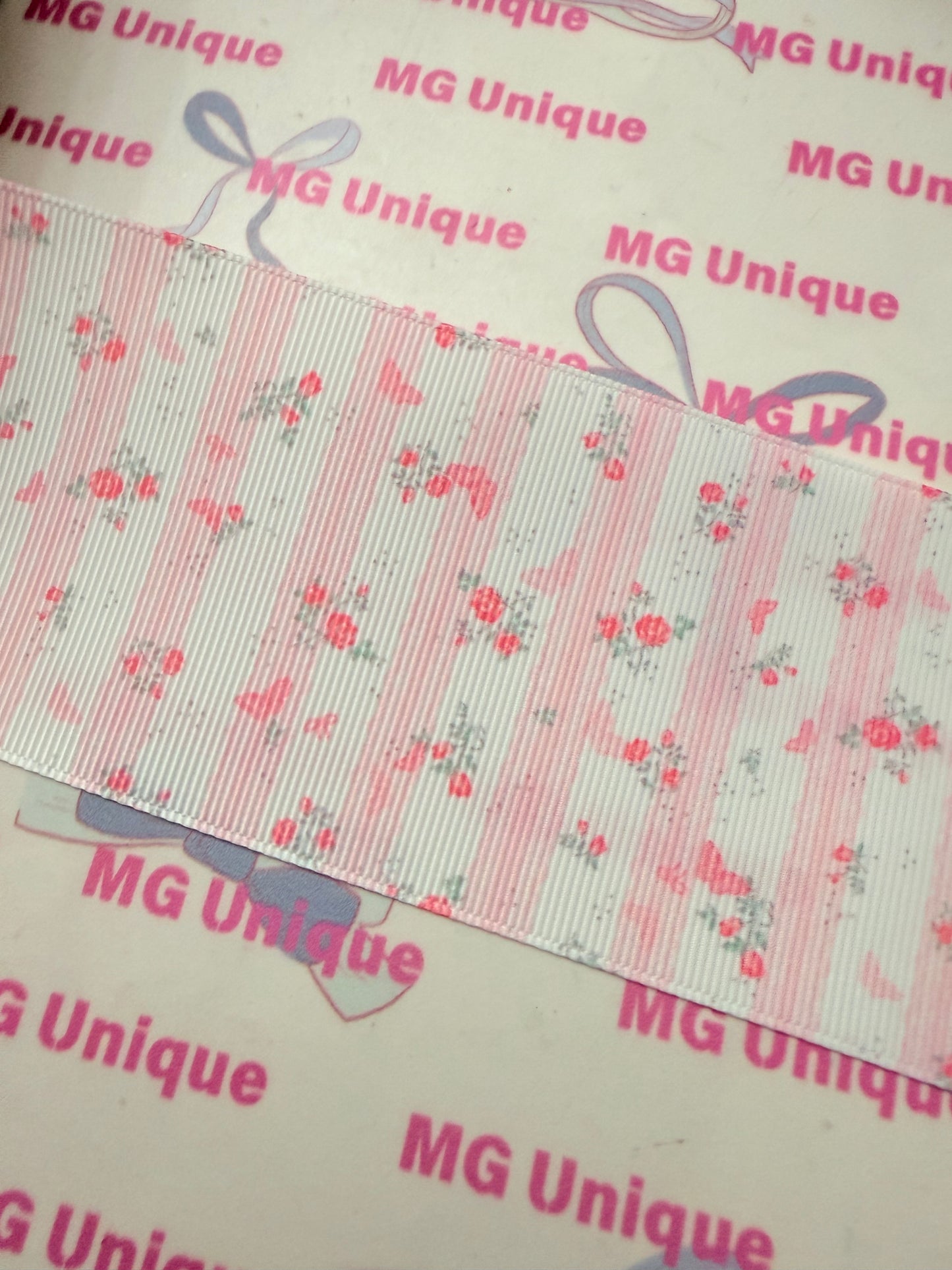 Butterfly & Flowers 2.5” Ribbon
