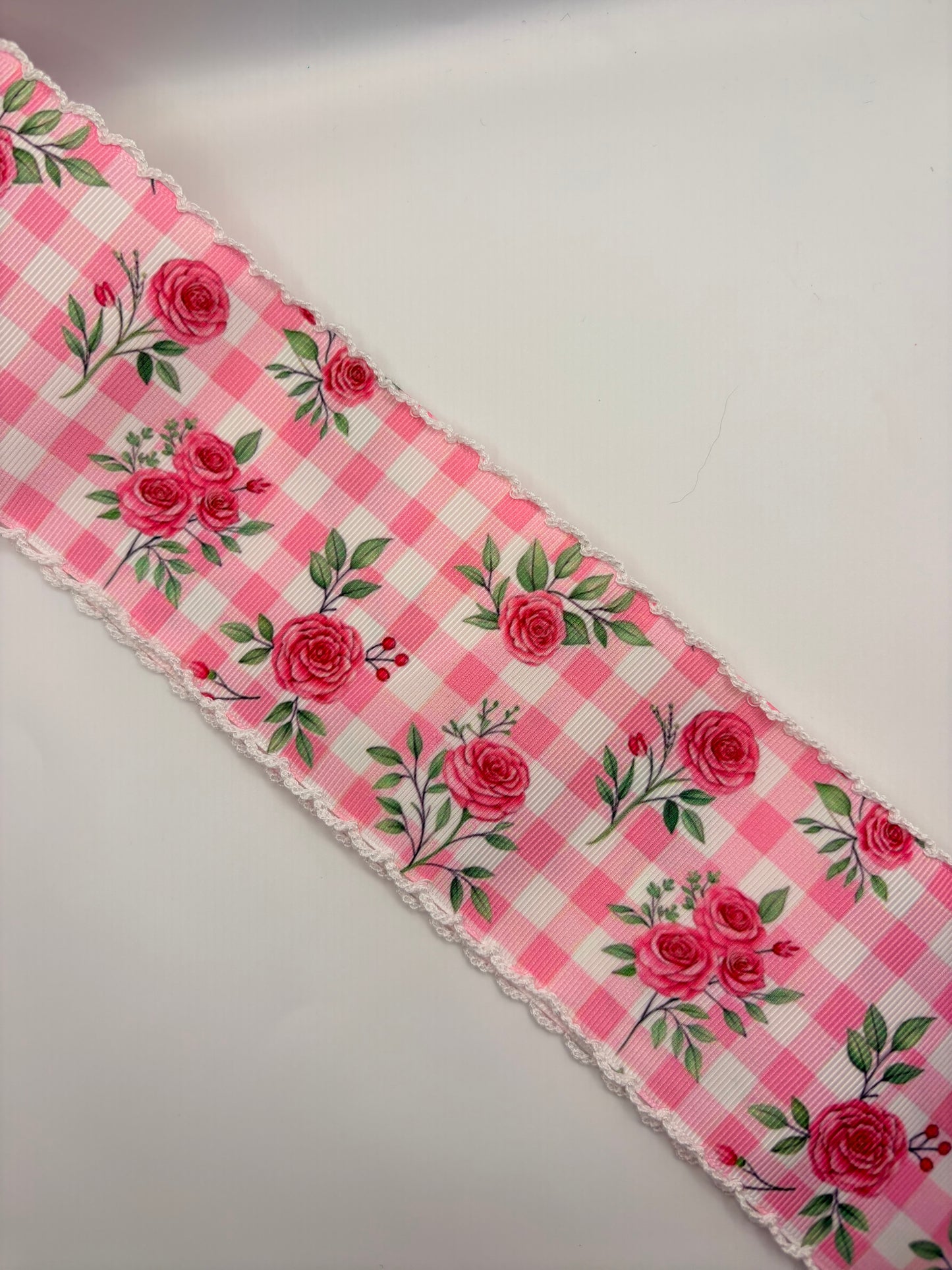 Gingham Floral Moon Stitch 3”