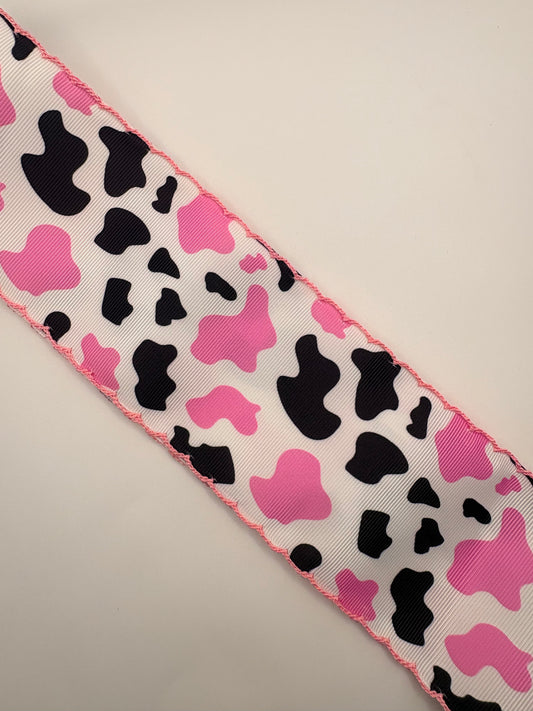 Pink & Black Cow Print 3”